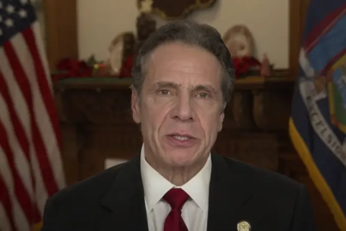 Governor Andrew Cuomo delivering prerecorded remarks at a church service on January 3rd, 2021.